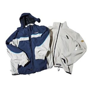 Liquid Snowboard 3-in-1 Ski Winter Jacket Fleece Mens Large Hooded Blue White